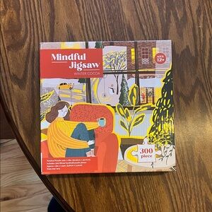 Mindful Jigsaw Winter Cocoa 300-Piece Puzzle - Red, Yellow, and Blue